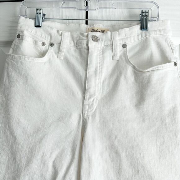 Madewell Cropped Denim Jeans Size 29P White Wide Leg Culottes Flared - Picture 2 of 13